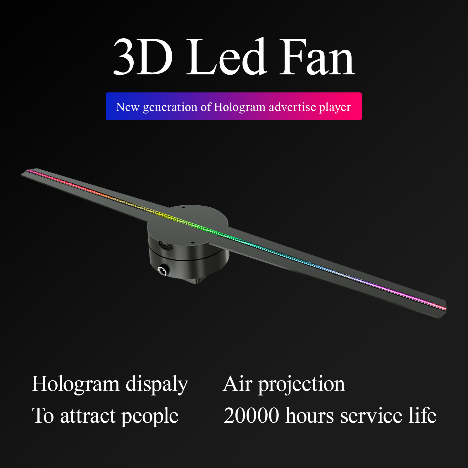Z1 42cm Advertising Hologram Display 3D Holographic Fan 3D LED Fan